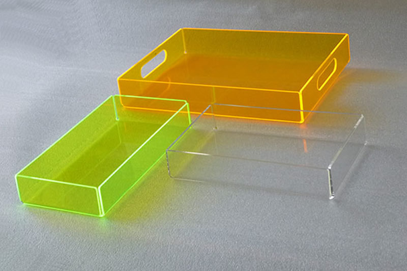 vassoi plexiglass fluorescente
